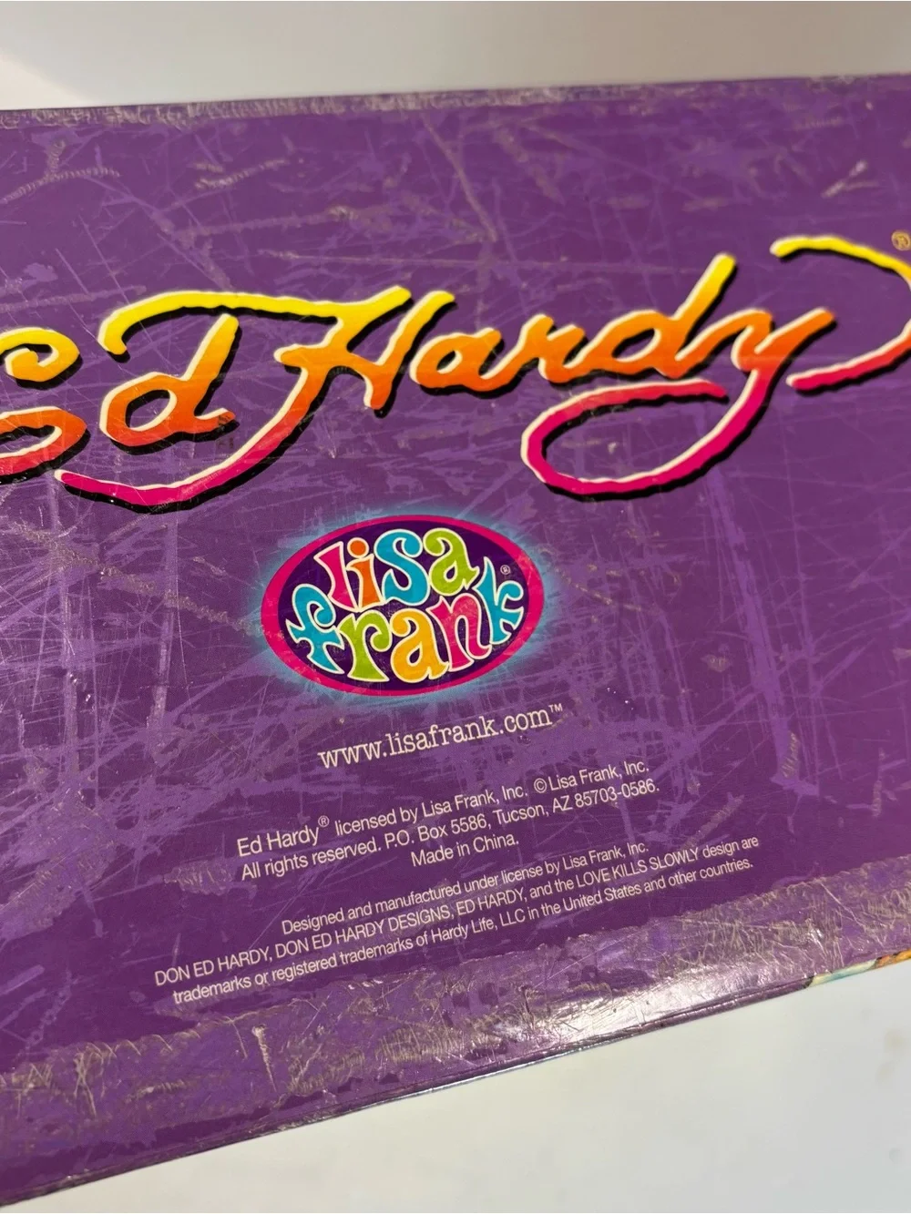 Ed Hardy x Lisa Frank Hanging File Box Tropical Tattoo Koi Dragon Rainbow Y2K